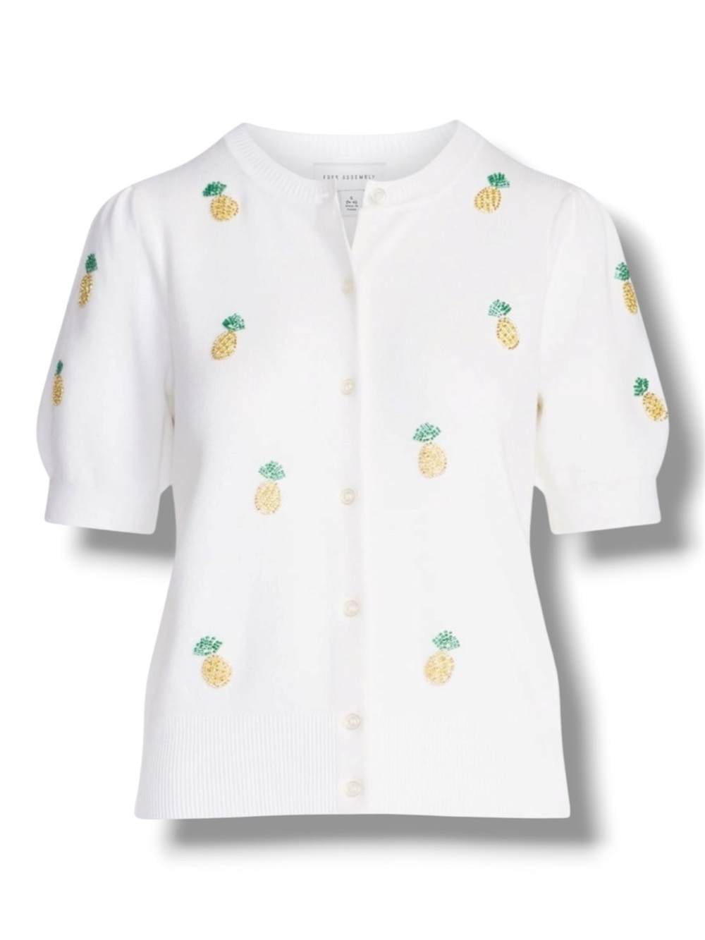 Women's Free Assembly Beaded Pineapples Cardigan Sweater - Size XL - NWT